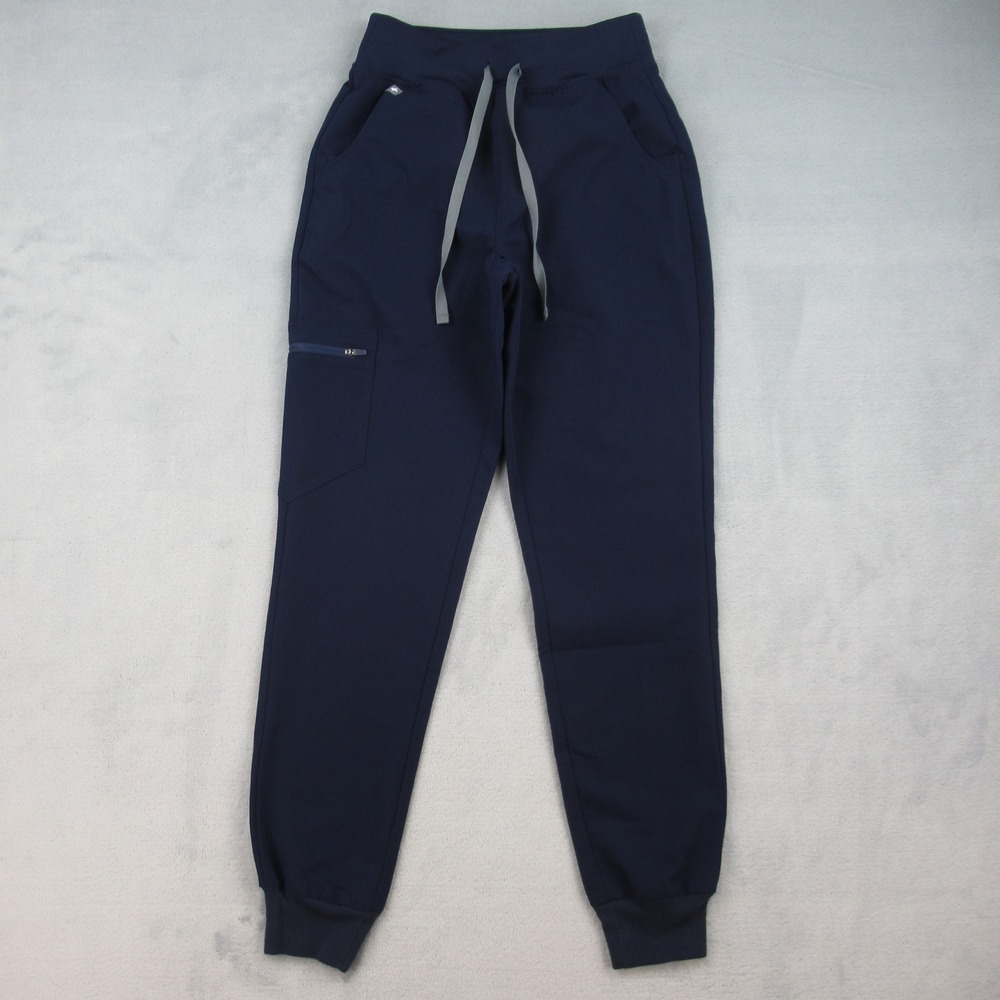 FIGS HW Zamora Jogger Pants Women XS Navy Blue High Waisted Scrub Bottoms